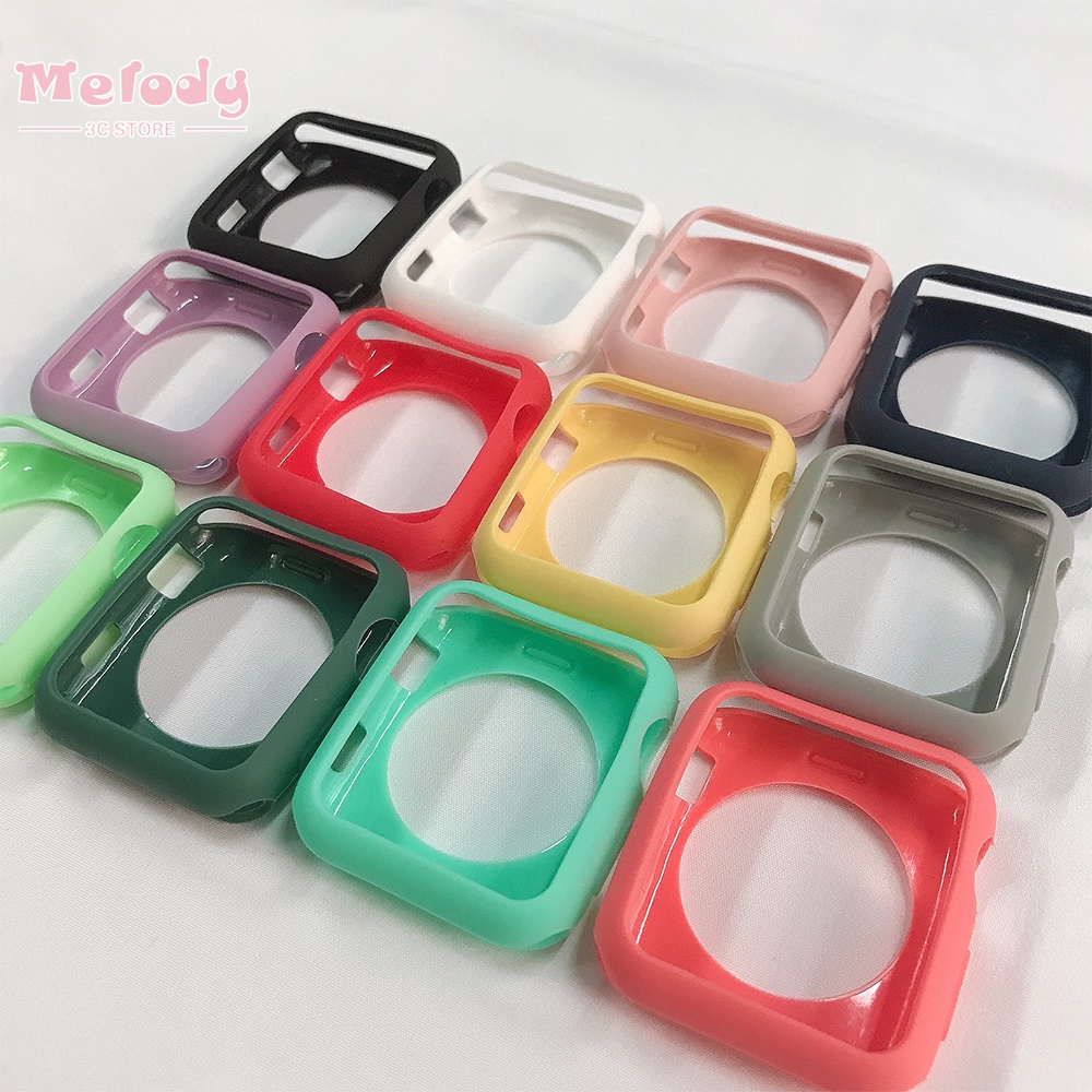12 màu sắc của vỏ bảo vệ thạch silicon cho Apple Watch series 7/6 / SE / 5/4 iwatch 45/44/42/41/40/38mm