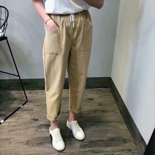Quần kaki túi vuông chéo