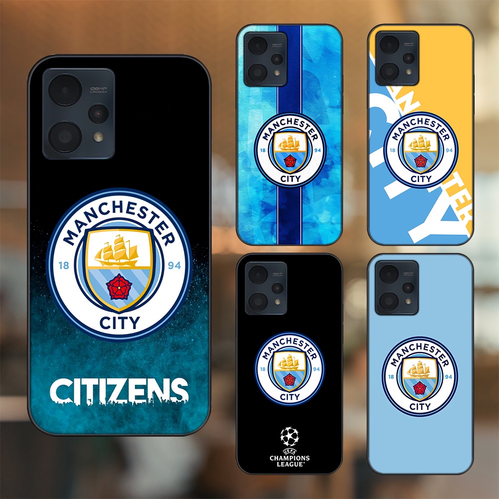 Ốp lưng Realme 9, 9 Pro, 9 Pro Plus viền đen in hình Manchester City MC