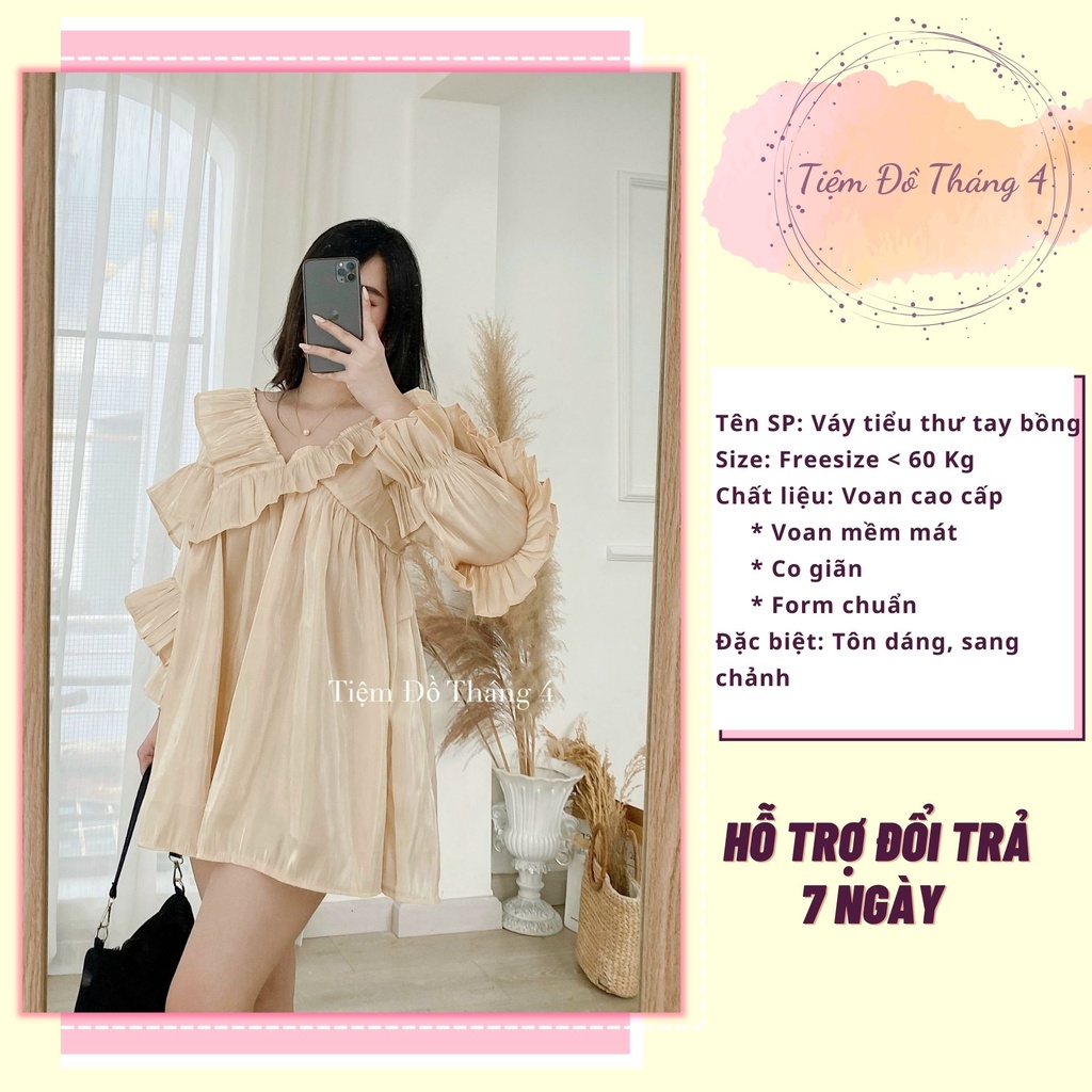 Váy Babydoll Tay Bồng, Đầm Tiểu Thư Bánh Bèo Chất Vải Organza Cao Cấp Sang Chảnh  Freesize - BETTA DRESS | BigBuy360 - bigbuy360.vn
