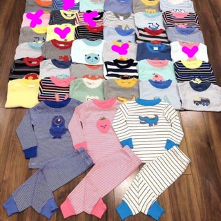 Compo sỉ lố bộ cotton kẻ thêu hinh