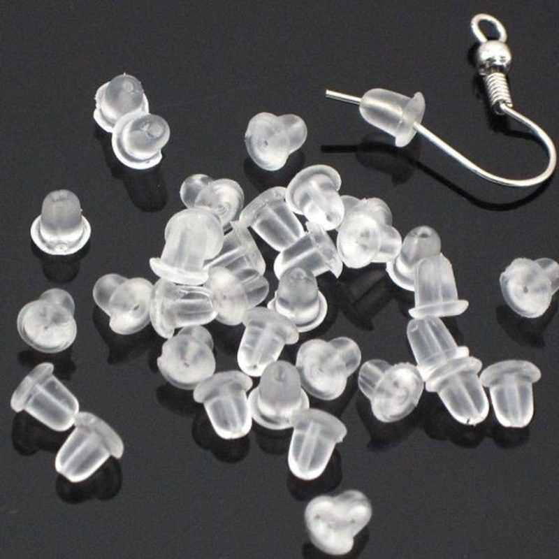 Set 500 / 1000 Nút Bịt Tai Bằng Silicone ​Phụ Kiện Nắp / Bông Tai DIY