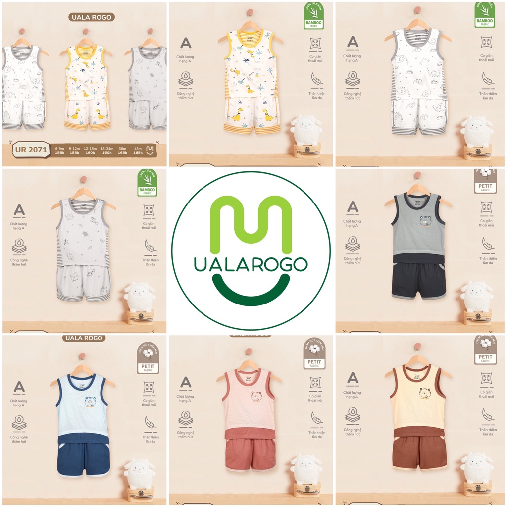 Bộ QA ba lỗ kẻ Petit 4 màu UR3084
