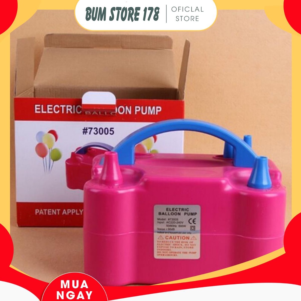 (Có VIDEO SP THẬT) Máy bơm bóng bay, máy bơm bóng bằng điện - Hồng - BUMSHOP79