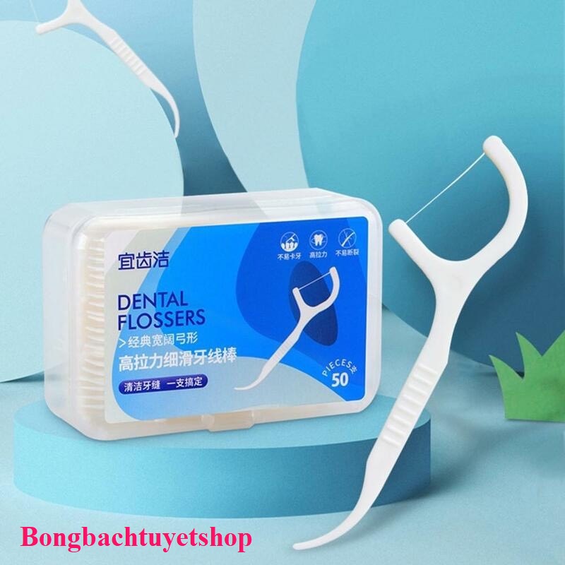 50 CHIẾC Tăm Chỉ Nha Khoa Sợi Mảnh DENTAL FLOSSERS