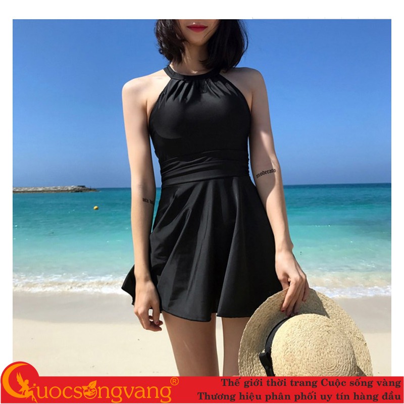 Váy đầm bơi cổ yếm váy đầm đi biển liền quần GLSWIM063 Cuocsongvang
