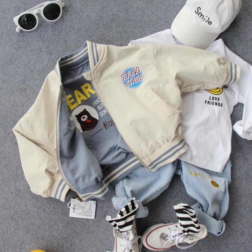 2023 Mới Áo Khoác Cardigan Hình Gấu Dễ Thương Phù Hợp Với Tất Cả Thời Trang Cho Trẻ Em đơn Giản