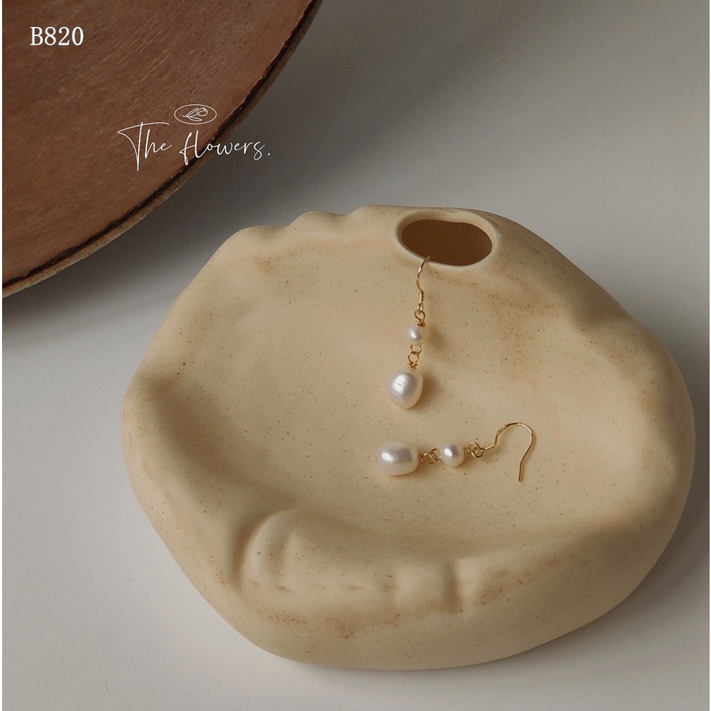 Gợi cảm bông tai ngọc sáng thả nhẹ B820 mạ 925 cao cấp