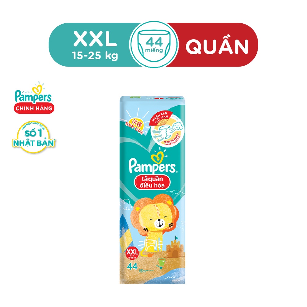 [Mã FMCGMALL - 8% đơn 250K] Tã Quần Pampers Điều Hoà Gói Lớn L60/XL52/XXL44