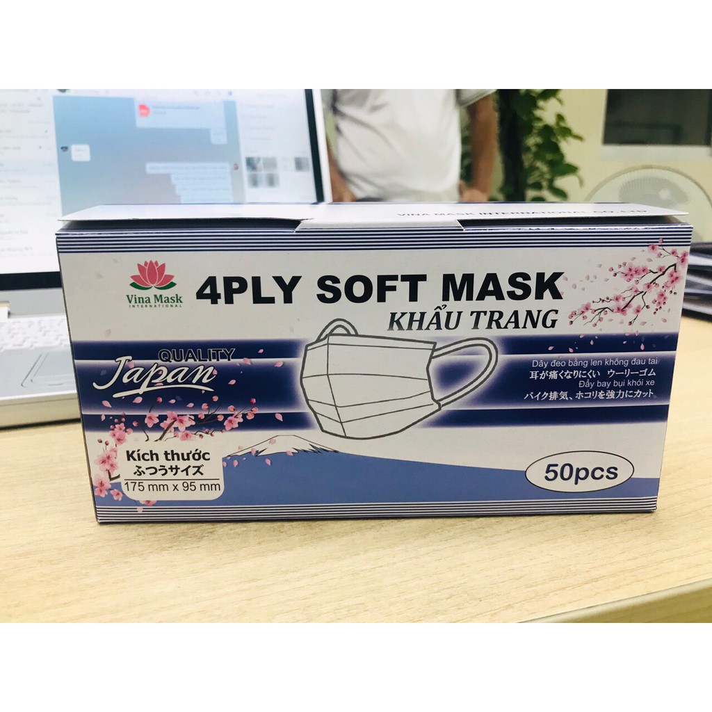 Hộp 50 cái khẩu trang y tế VINAMASK chất lượng chuẩn Nhật