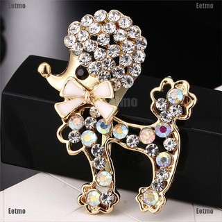 (Eetmo) Crystal Rhinestone Dog Brooch Pin Lovely Puppy Animal Brooch Pin Women Jewelry