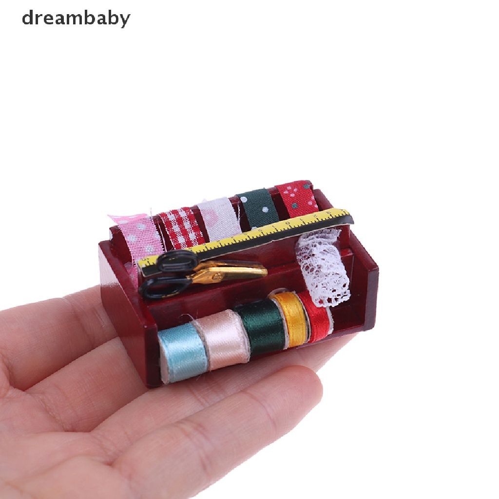 [dreambaby] Kệ Để Kéo Vải May Trang Trí Nhà Búp Bê Tỉ Lệ 1: 12