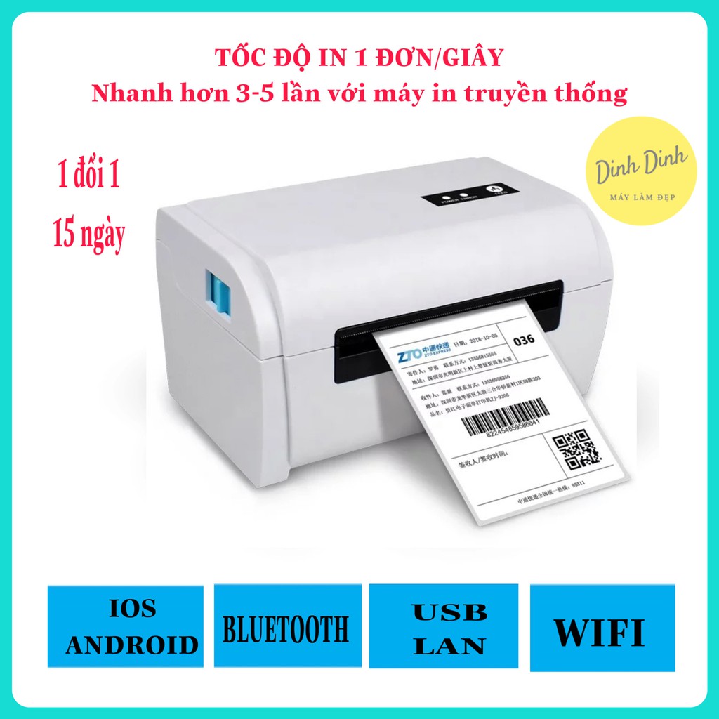 Máy in nhiệt, in đơn hàng TMĐT POS-9200 in bill, hóa đơn, phiếu giao hàng, tem vận chuyển dùng giấy in tự dán bảo hành