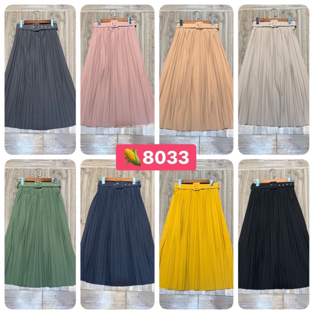 Chân váy xếp ly kèm đai đục lỗ | BigBuy360 - bigbuy360.vn