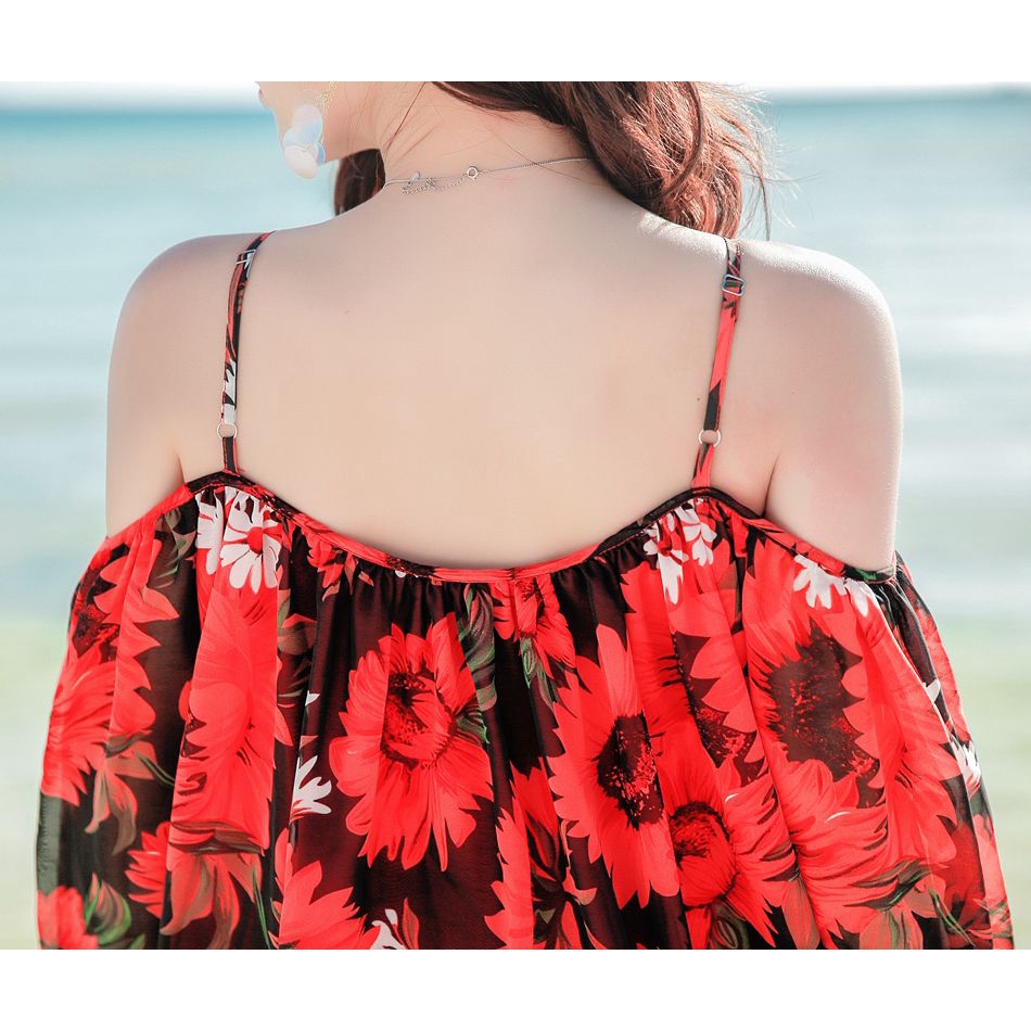 Đầm Chiffon Tay Dài Dáng Rộng Hở Vai Thiết Kế Trẻ Trung Cho Nữ | BigBuy360 - bigbuy360.vn