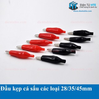 Cặp Đầu kẹp cá sấu Đen + Đỏ