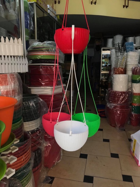 10 Chậu treo kiểu đan mây - size 16cm