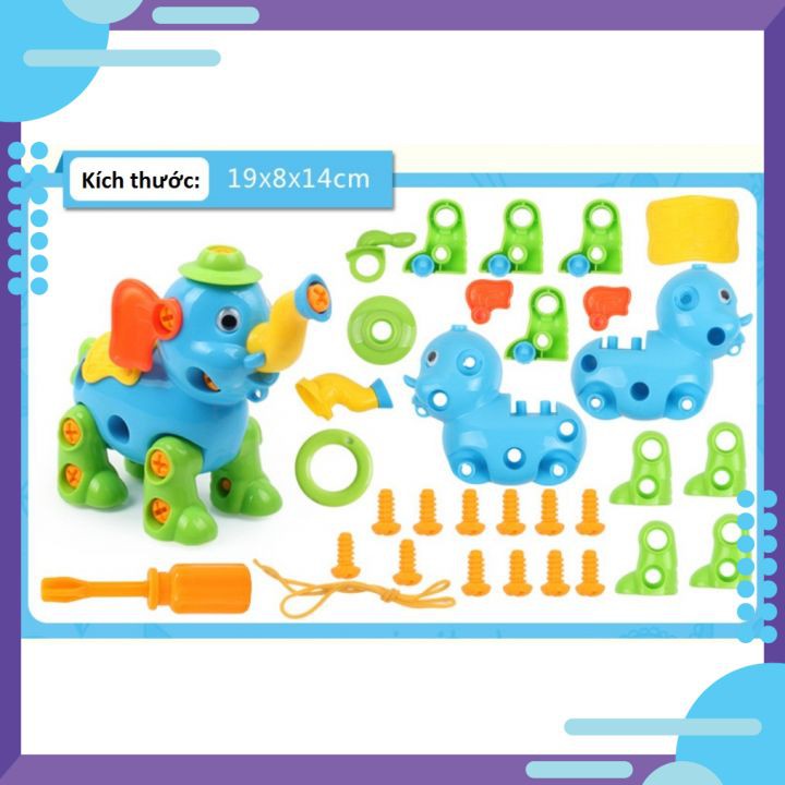 ĐỒ CHƠI THÁO LẮP CÁ SẤU CÕNG CON CỠ TO 20CM