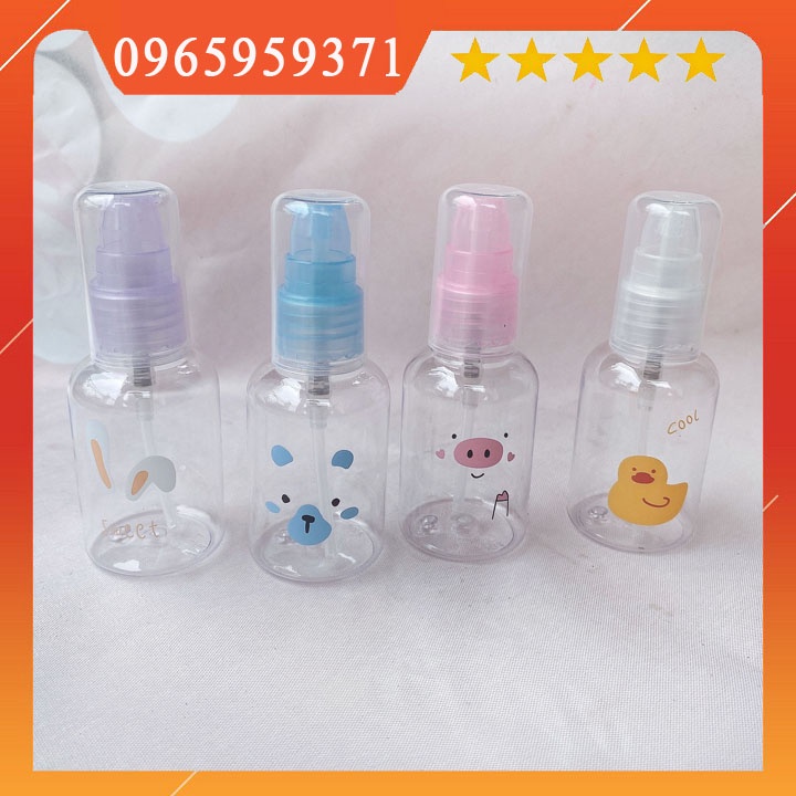 Chai chiết mỹ phẩm 50ml, Chiết dầu gội,dầu xả/toner, nước tẩy trang kem dưỡng, Chai nhựa đầu nhấn