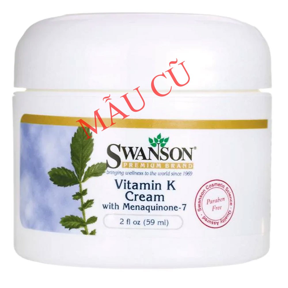 Kem dưỡng ẩm Vitamin K Cream Swanson 60g - hỗ trợ cải thiện thâm đỏ da