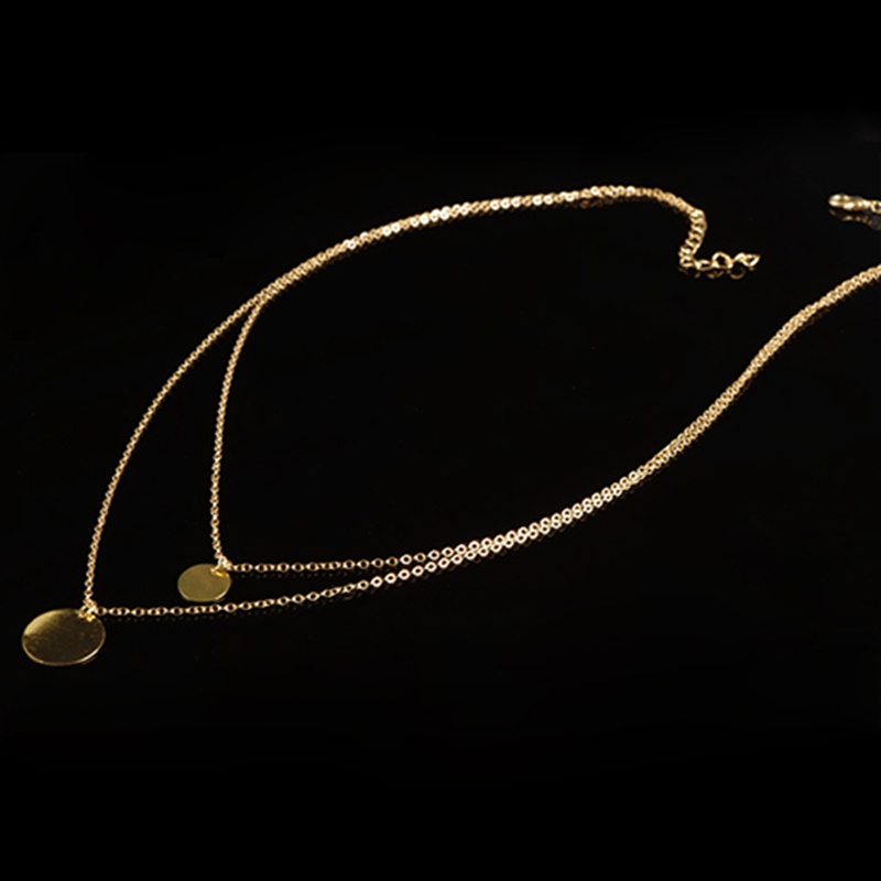 Dây chuyền 2 sợi mạ vàng hình tròn xinh xắn