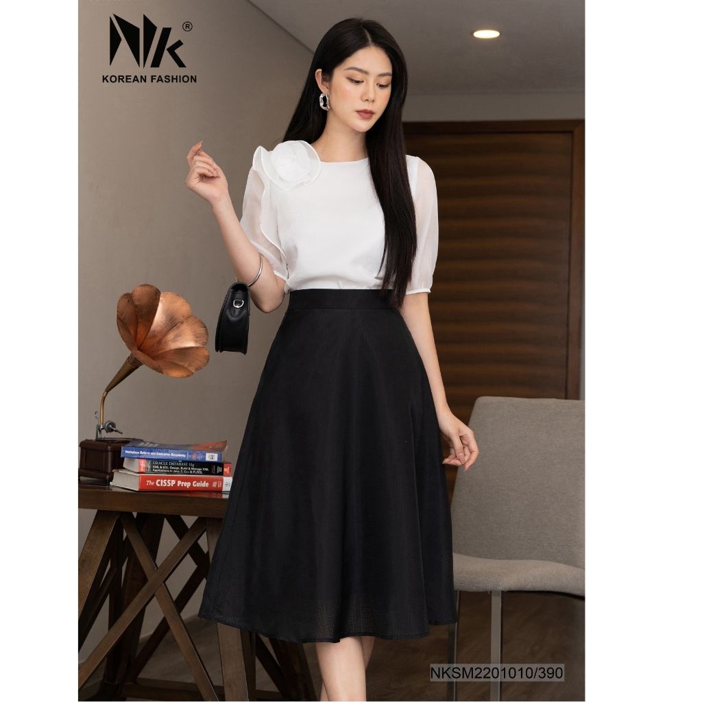 Áo Sơ Mi Nữ NK Fashion Thiết Kế Cổ Hoa Hồng Vải Hàn Cao Cấp Mềm Mịn Không Nhăn Nữ Tính NKSM2201010