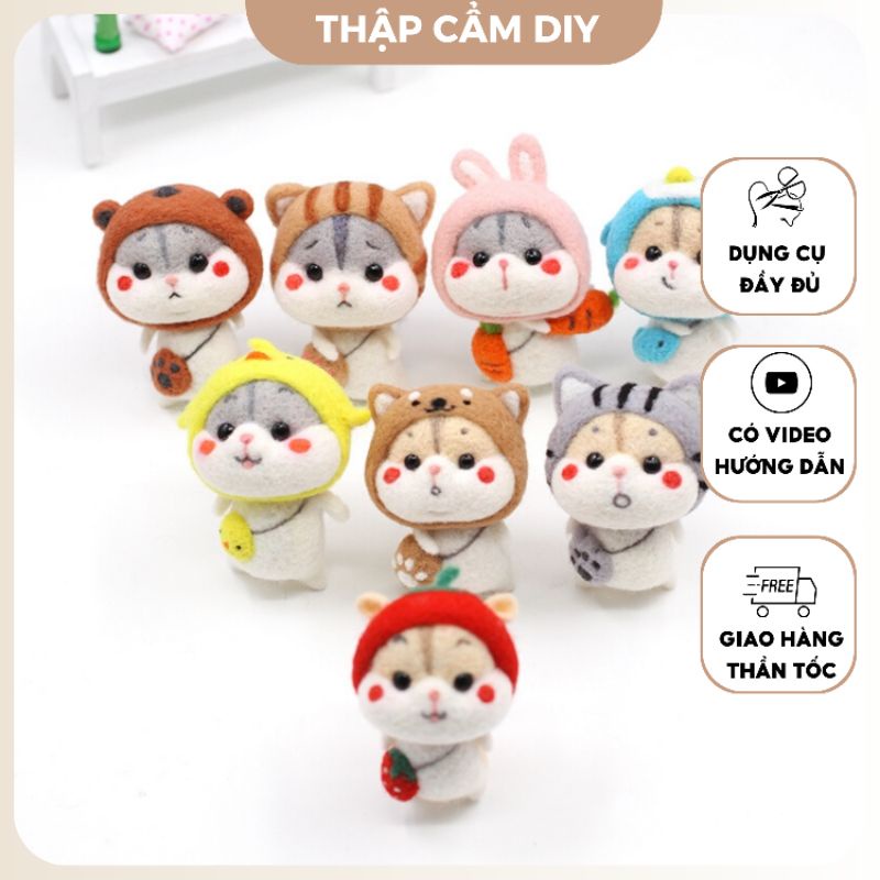Len Chọc Handmade, Bộ Kit Len Chọc Chuột Hamster Tinh Nghịch