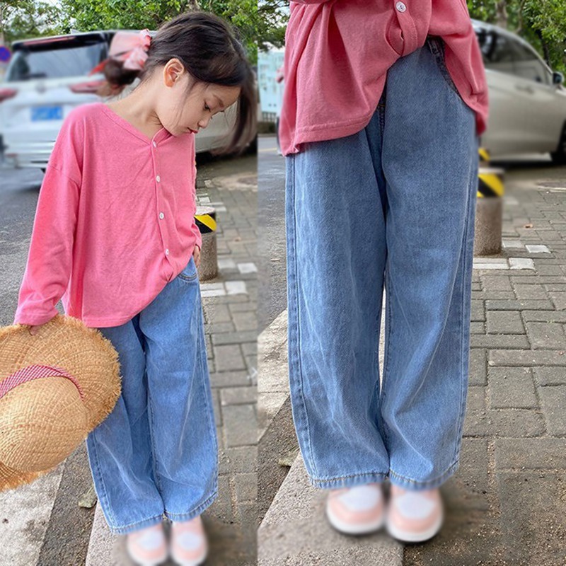 Quần Jean Dài Ống Rộng Thời Trang Hàn Quốc Dành Cho Nữ