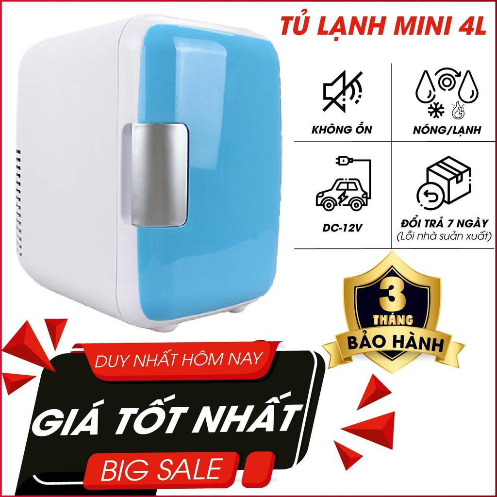 Tủ lạnh mini tủ đựng đồ trang điểm mỹ phẩm dùng trên ô tô và gia đình dung tích 4l (BigBang)