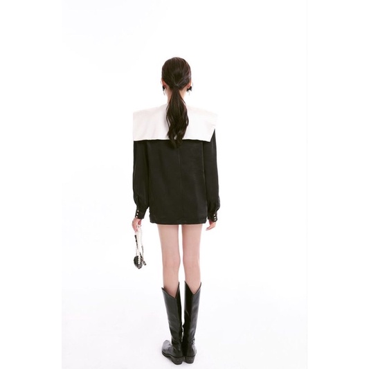 Đầm vest dáng suông cổ bèo koreastyle