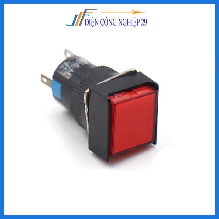 Nút Nhấn Đề Vuông 220VAC AL6 - M Nhấn Nhả Có Đèn
