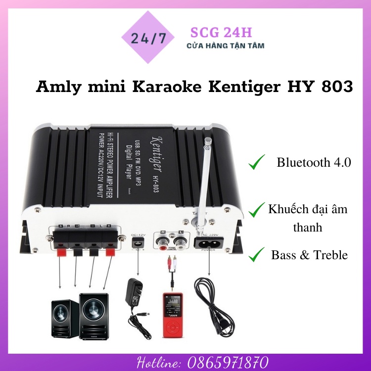 Amly mini Karaoke Kentiger HY 803, âm ly chơi nhạc âm thanh cực đỉnh thumbnail