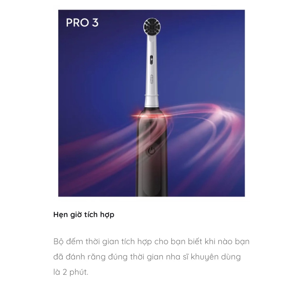 Bàn chải điện Oral-B Pro 3 3000 Pure Clean. Made in Germany