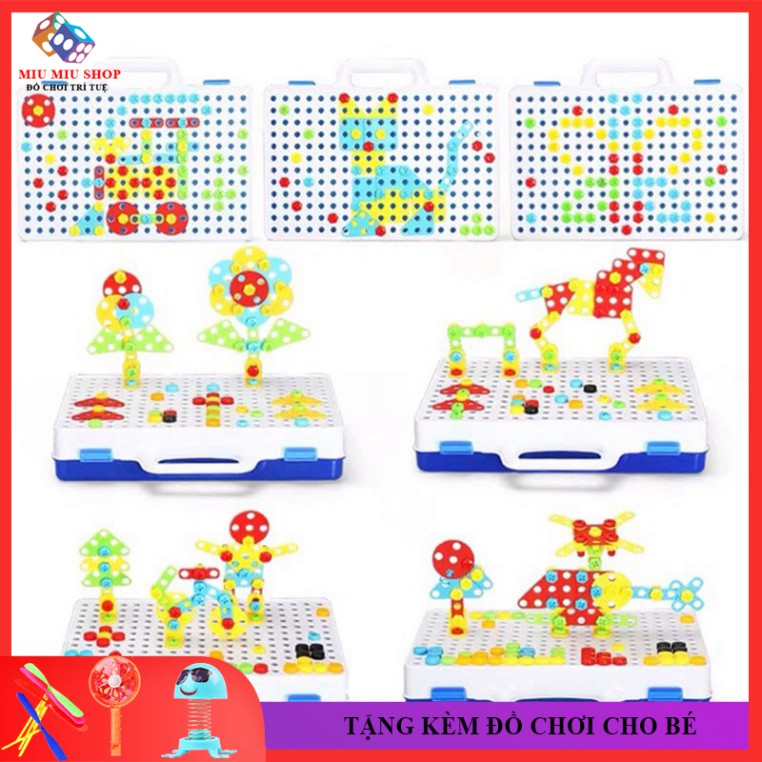 [Giảm Giá Sock] Đồ Chơi Trẻ Em Xếp Hình, Lắp Ráp Dụng Cụ Cơ Khí, Máy Khoan Điện, Đồ Chơi Thông Minh