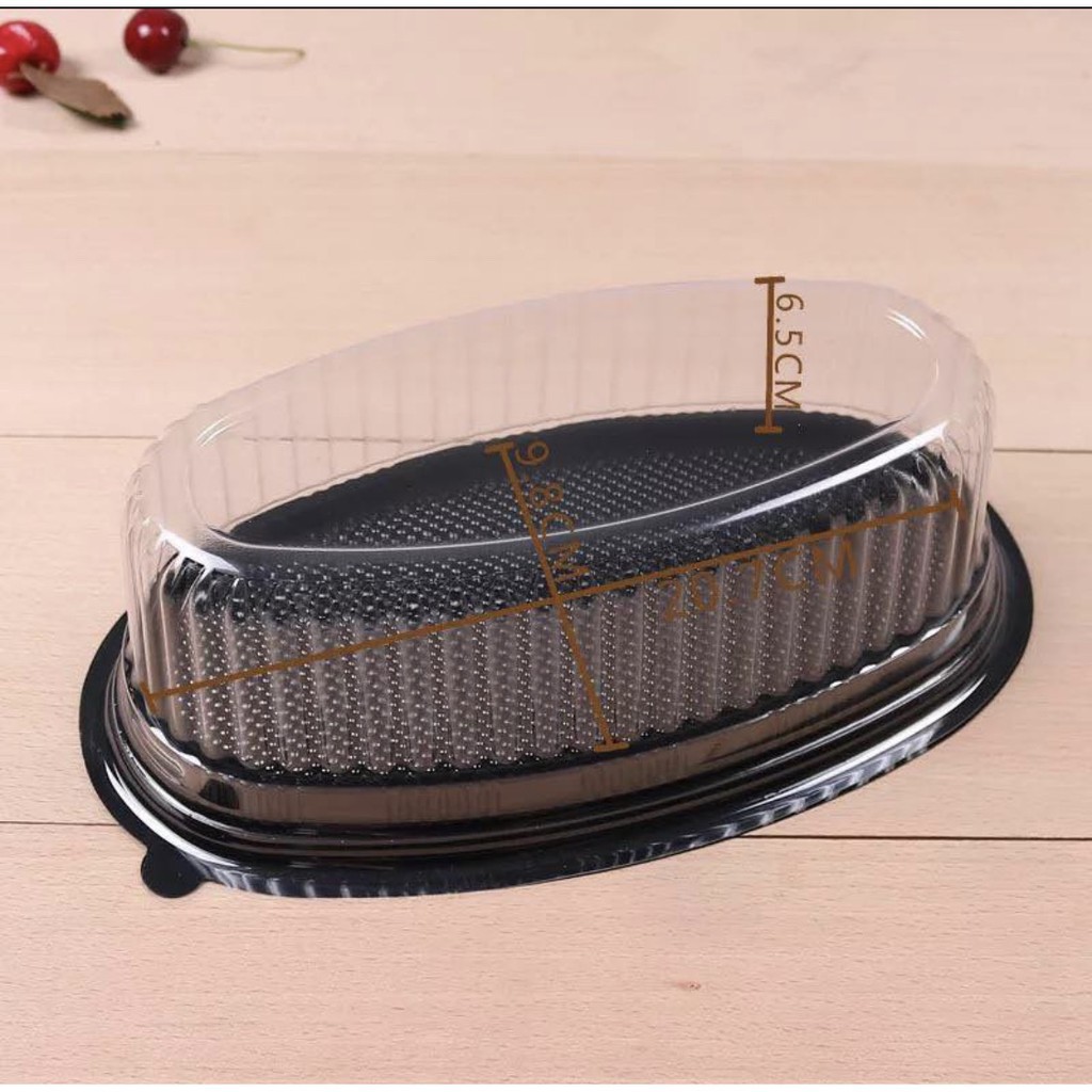 50 - 100 - 200 - 600 Hộp Oval F70 - Đế Đen Kích thước lọt lòng 20 x 10 cm x 6.5 cm