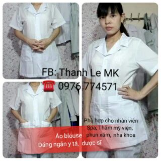 Áo Blouse -dùng cho y tá,  dược sĩ,  spa,  thẩm mỹ, nha khoa, phòng khám ,dáng siêu đẹp