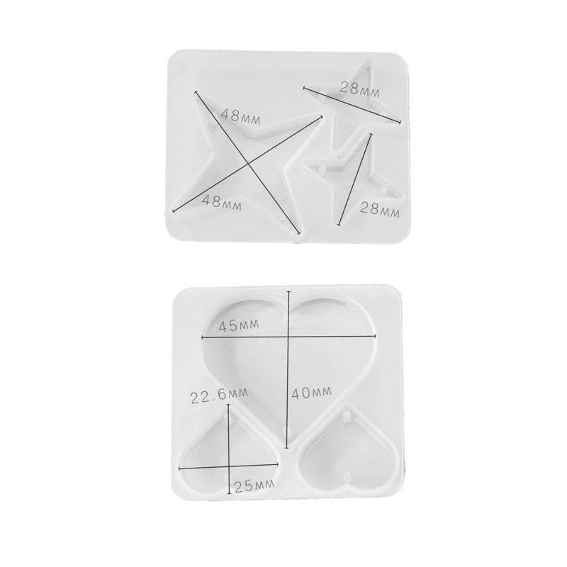 Khuôn Làm Móc Khóa / Màn Cửa Bằng Nhựa Epoxy Hình Ngôi Sao / Trái Tim Độc Đáo