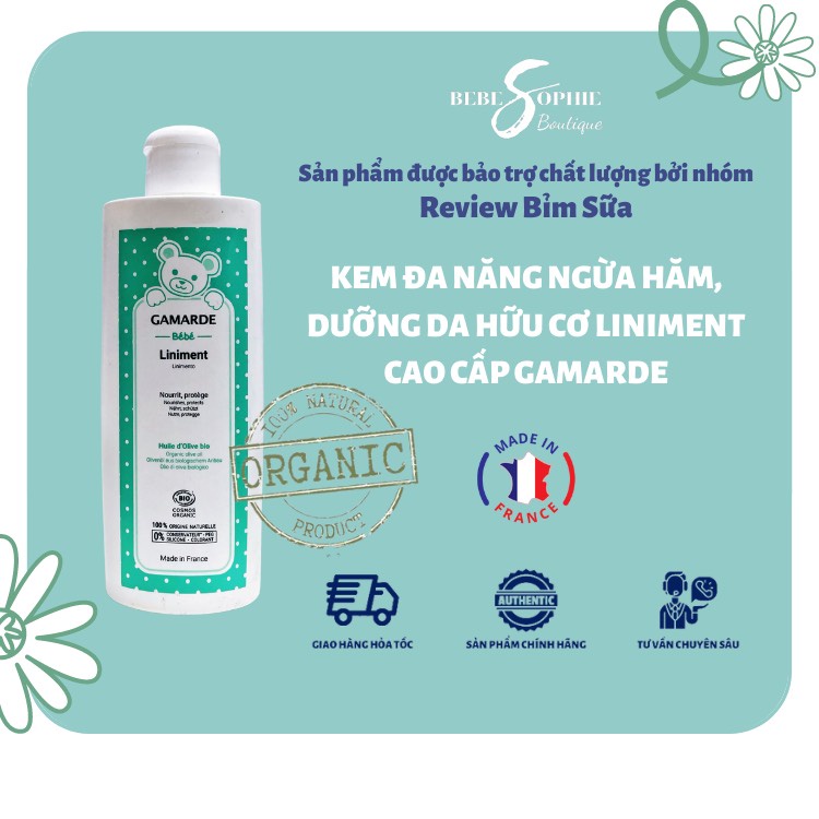 CHÍNH HÃNG - Kem đa năng ngừa hăm, dưỡng da hữu cơ Liniment cao cấp Gamarde - Nội địa Pháp