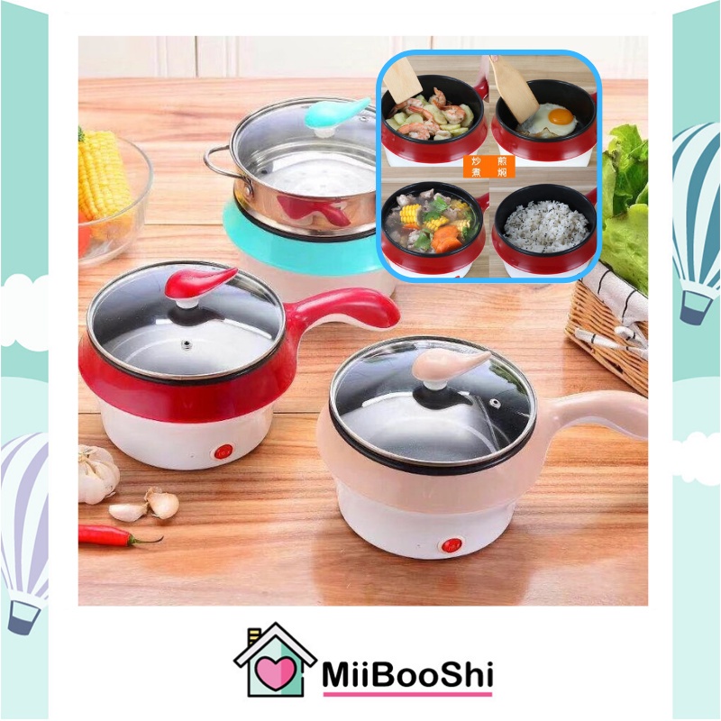 Nồi lẩu mini đa năng kèm lồng hấp inox tiện lợi lòng chống dính cao cấp MiibooShi 55222f2ff