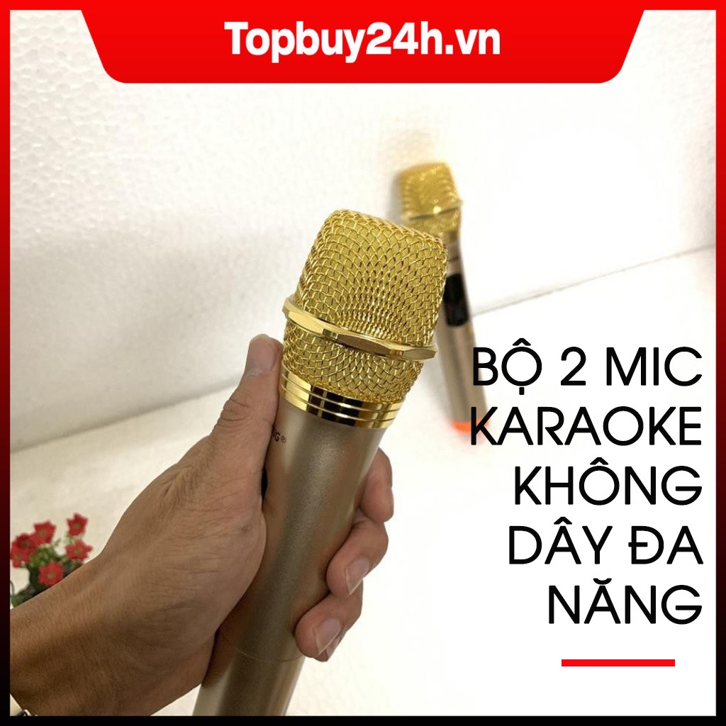 BỘ 2 MIC KARAOKE KHÔNG DÂY ĐA NĂNG CÔNG NGHỆ BĂNG TẦN UHF , DÙNG CHO ÂM LY, DÀN ÂM THANH VÀ TẤT CẢ CÁC LOẠI LOA KÉO ZA