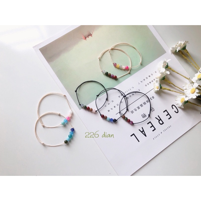 Vòng tay nam nữ handmade hạt ngũ sắc