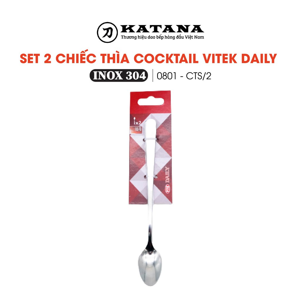 Set 2 chiếc thìa cocktail inox không gỉ VITEK Daily