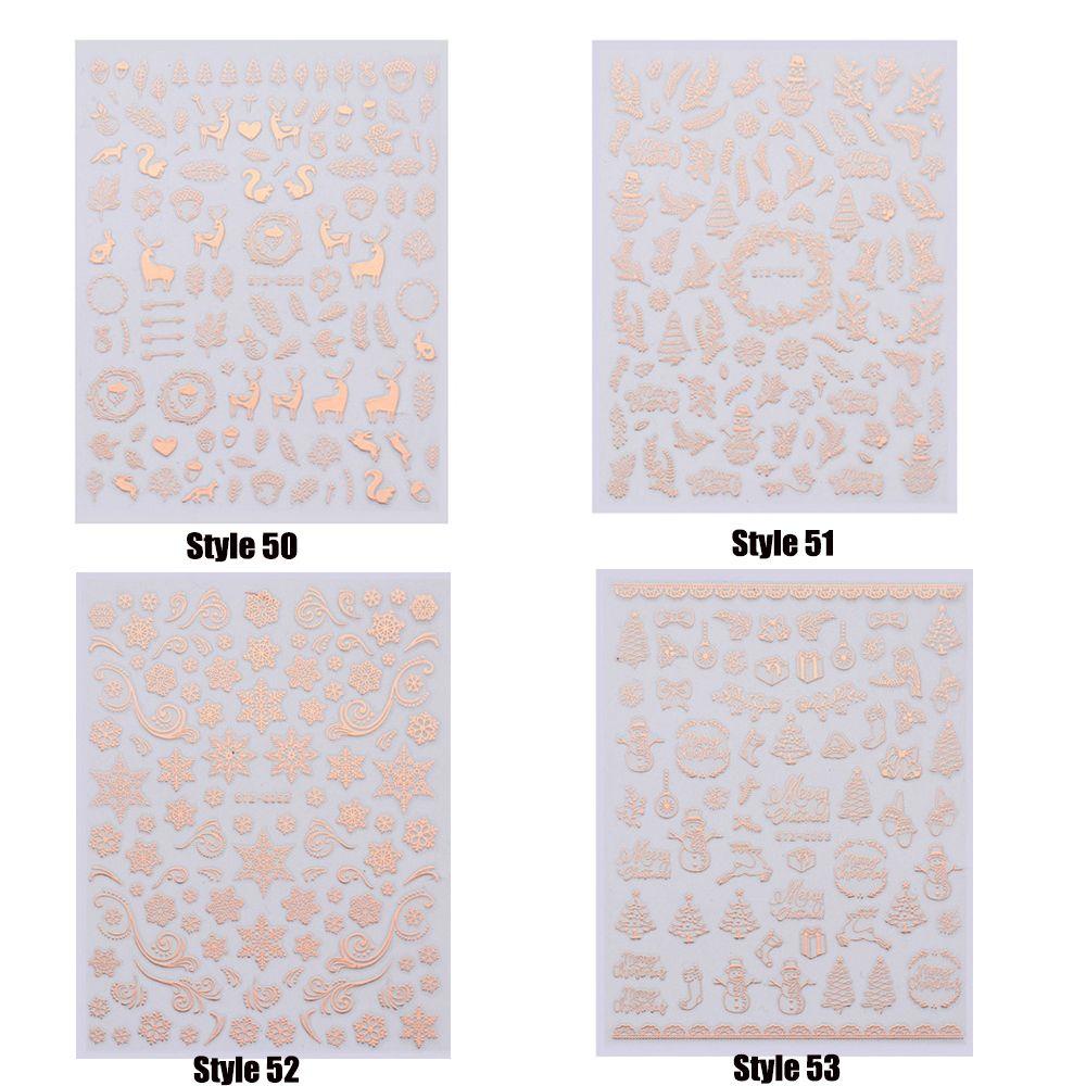 XIANTIN Set 1 / 9 Tấm Hình Dán 5D Họa Tiết Hoa Tuyết Tuần Lộc / Hươu / Cây Cối