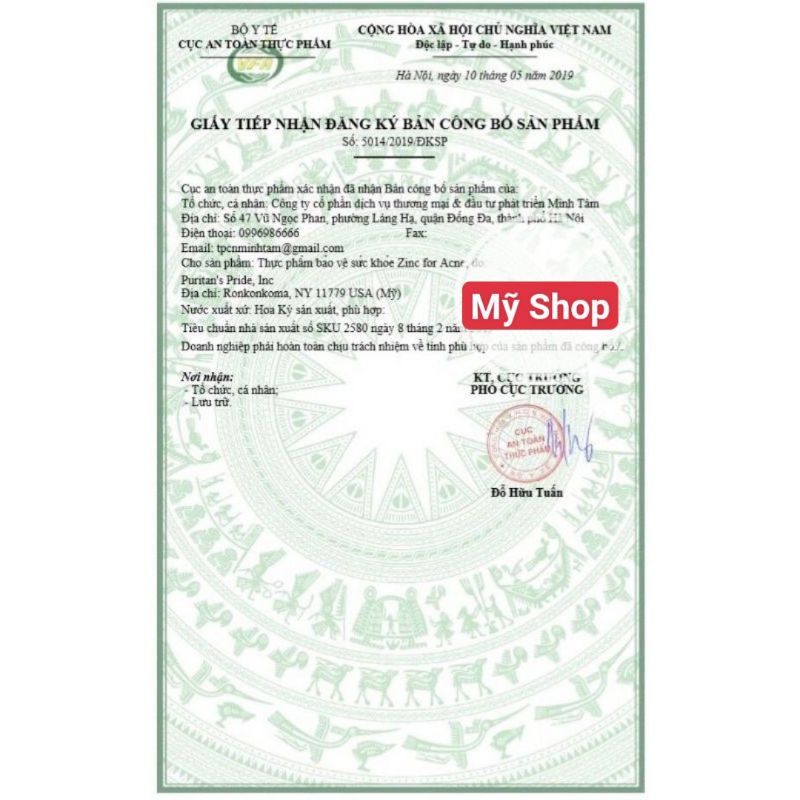 Bill Us - Kẽm giảm mụn Zinc For Acne | Thế Giới Skin Care