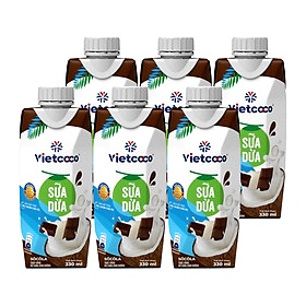 1 thùng ( 12 hộp) Sữa Dừa mix vị  sô-cô-la 330ml/hộp VIETCOCO
