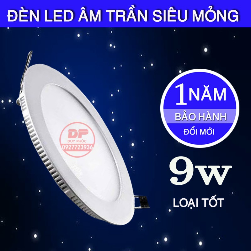 BỘ 10 ĐÈN LED ÂM TRẦN 9W ÁNH SÁNG TRẮNG - VÀNG LOẠI TỐT