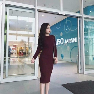 Váy len body