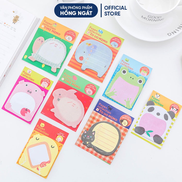 Giấy note hình động vật cute, giấy ghi chú dễ thương 20 tờ đồ dùng học tập làm quà tặng học sinh giá rẻ GN01
