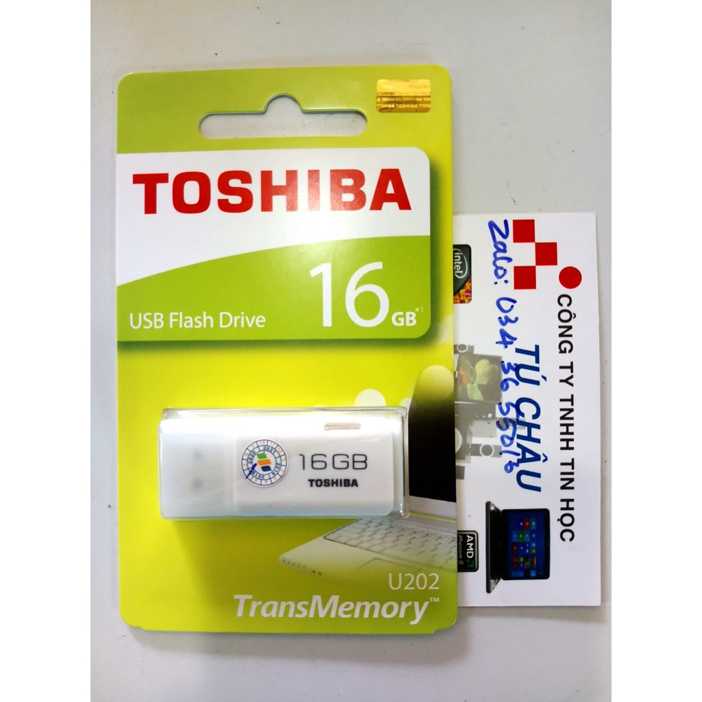 USB Flash Toshiba U202 - 16GB _ Chính Hãng (MÀU TRẮNG HOẶC MÀU XANH)