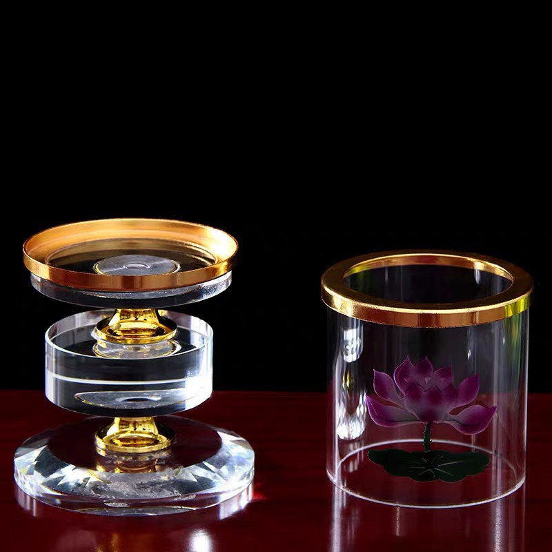 Chân nến hoa sen thủy tinh - Văn phòng phẩm Nhơn Phát